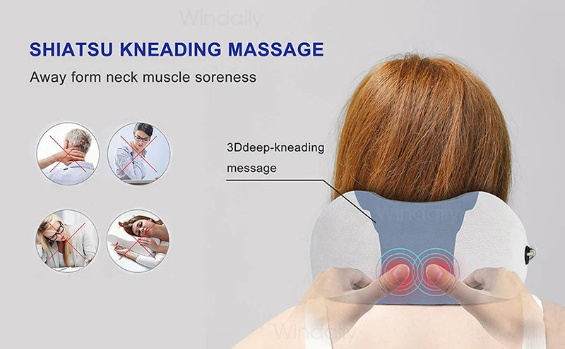 U-Shaped Electric Neck Massager 3D Shiatsu