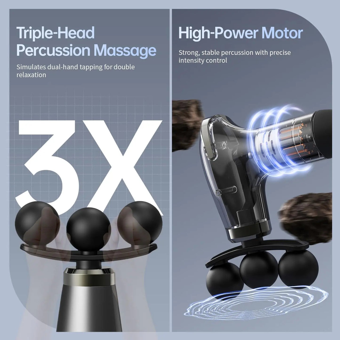 Ergonomic Massage Gun with Long Curved Handle