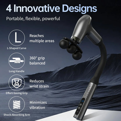 Ergonomic Massage Gun with Long Curved Handle