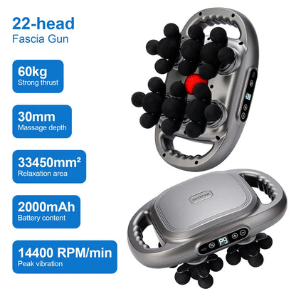 22-Head High-Frequency Body Massage Gun