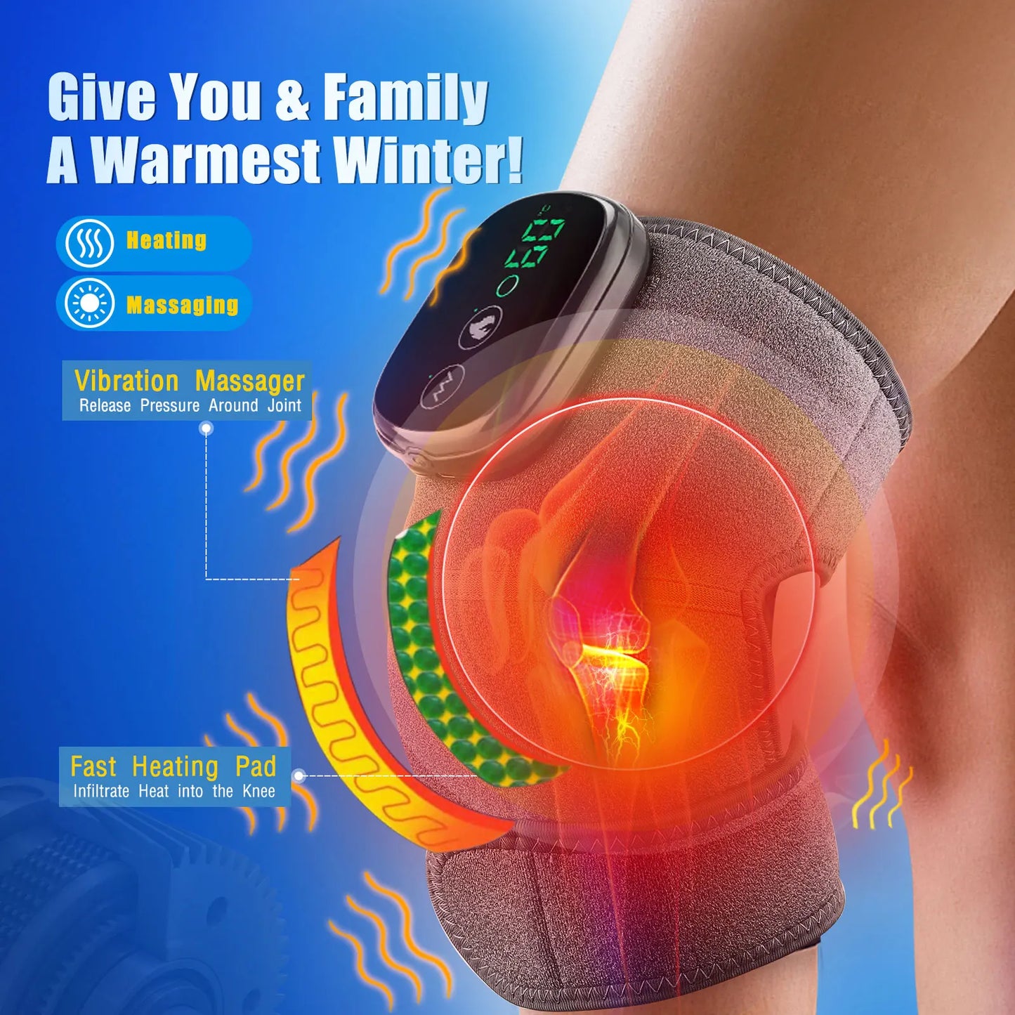 Electric Vibrating Massager for Knees and Elbows