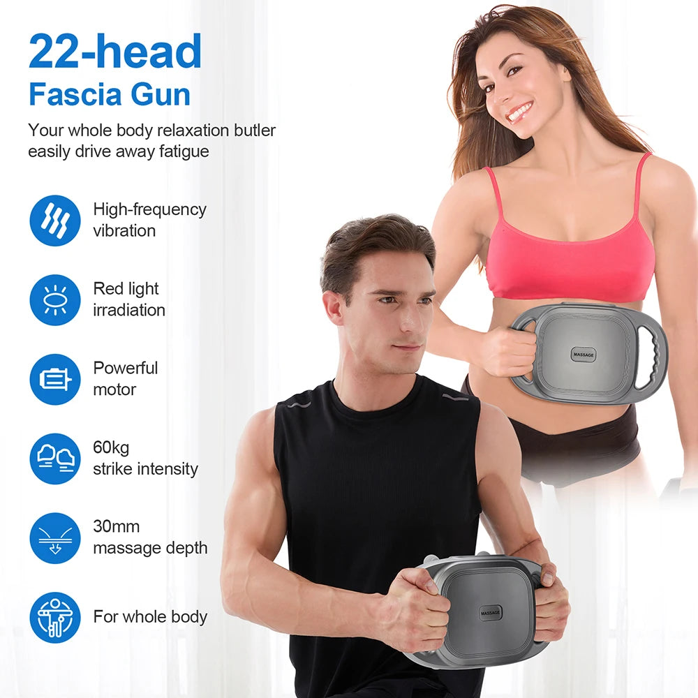 22-Head High-Frequency Body Massage Gun
