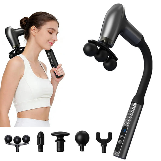 Ergonomic Massage Gun with Long Curved Handle